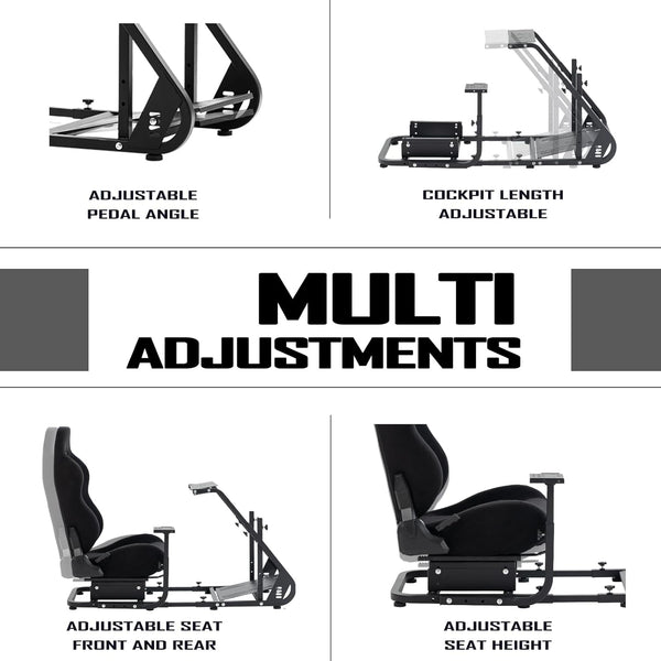 Dardoo G923 Racing Simulator Cockpit with Seat Fit for Logitech/Thrustmaster/MozaG29 G27 G920 T150,Sim Racing Cockpit,Not Include Wheel, Pedal and Shifter