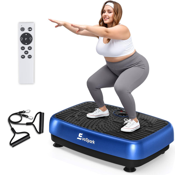 EvoSpark Vibration Plate, Vibration Plate Exercise Machine with 2025 High-Performance Dual Motor, 120 Adjustable Speeds, 450 Lbs Capacity Vibrating Plate for Lymphatic Drainage & Weight Loss