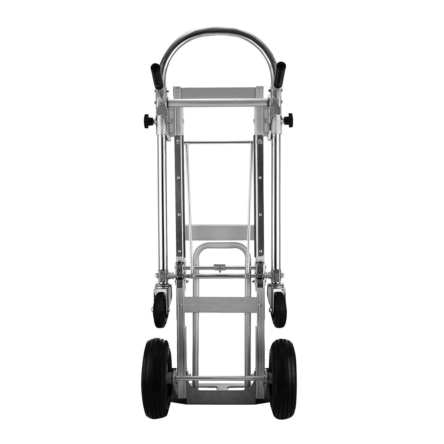 3 in 1 Aluminum Hand Truck 770Lbs/350Kg Capacity Folding Aluminum Alloy Cart Dolly Utility Cart Trolley Heavy Duty with 2 or 4 Flat Free Wheels (3 in 1)