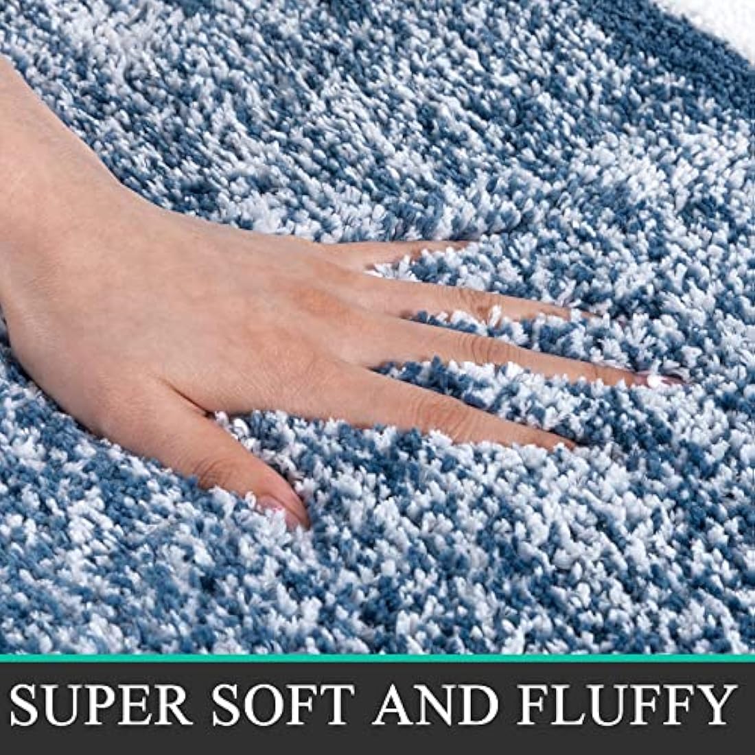 Pauwer Non Slip 3 Pieces Bath Mats and Toilet Mat Set Super Water Absorbent Bath Rug Sets Machine Washable Microfiber Shaggy Shower Floor Mats for Bathroom