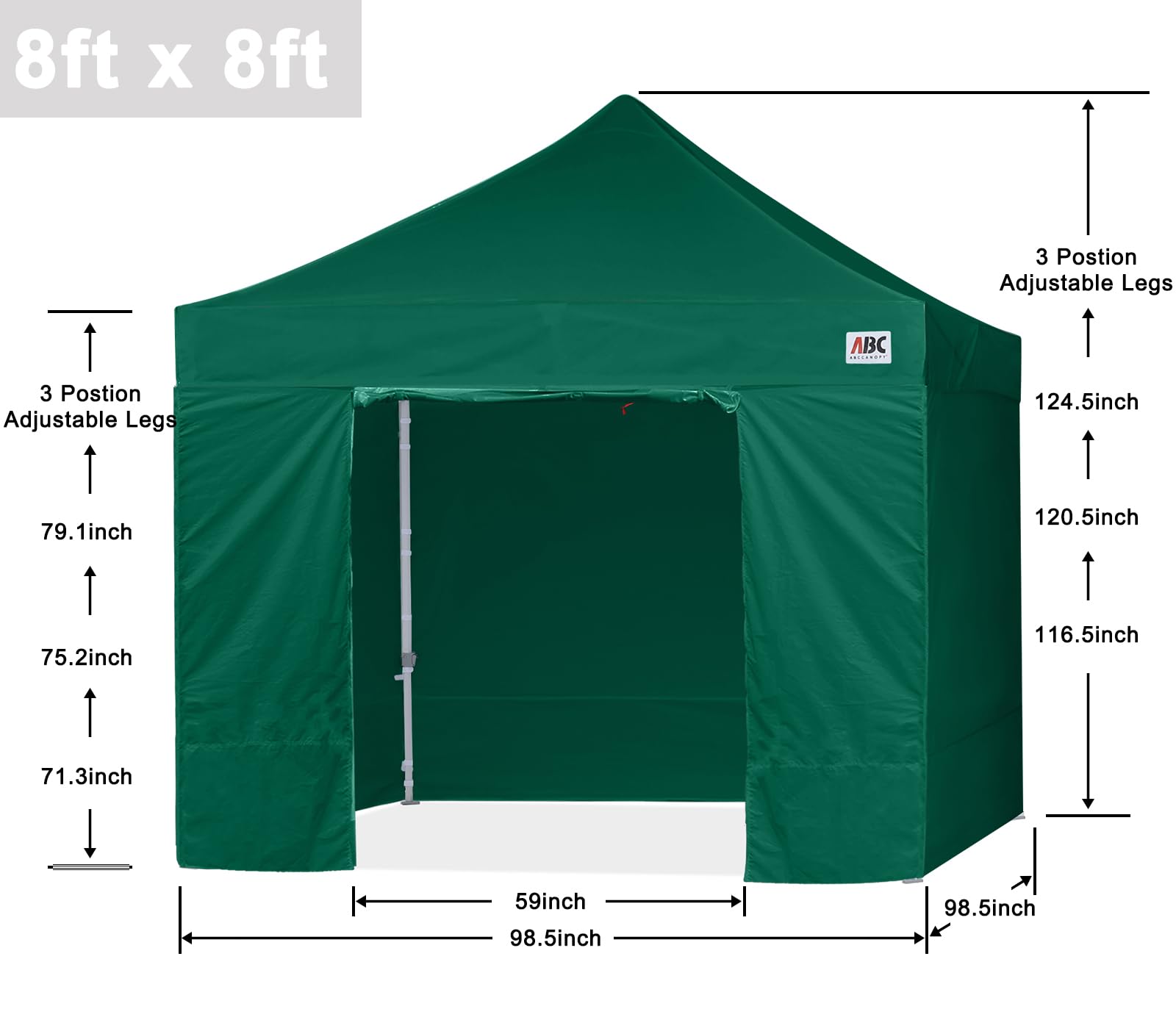 ABCCANOPY 3x6M Pop Up Gazebo Canopy Commercial Tents Market stall with 4 Removable Sidewalls and Roller Bag Bonus 4 Weight Bags (Grey)