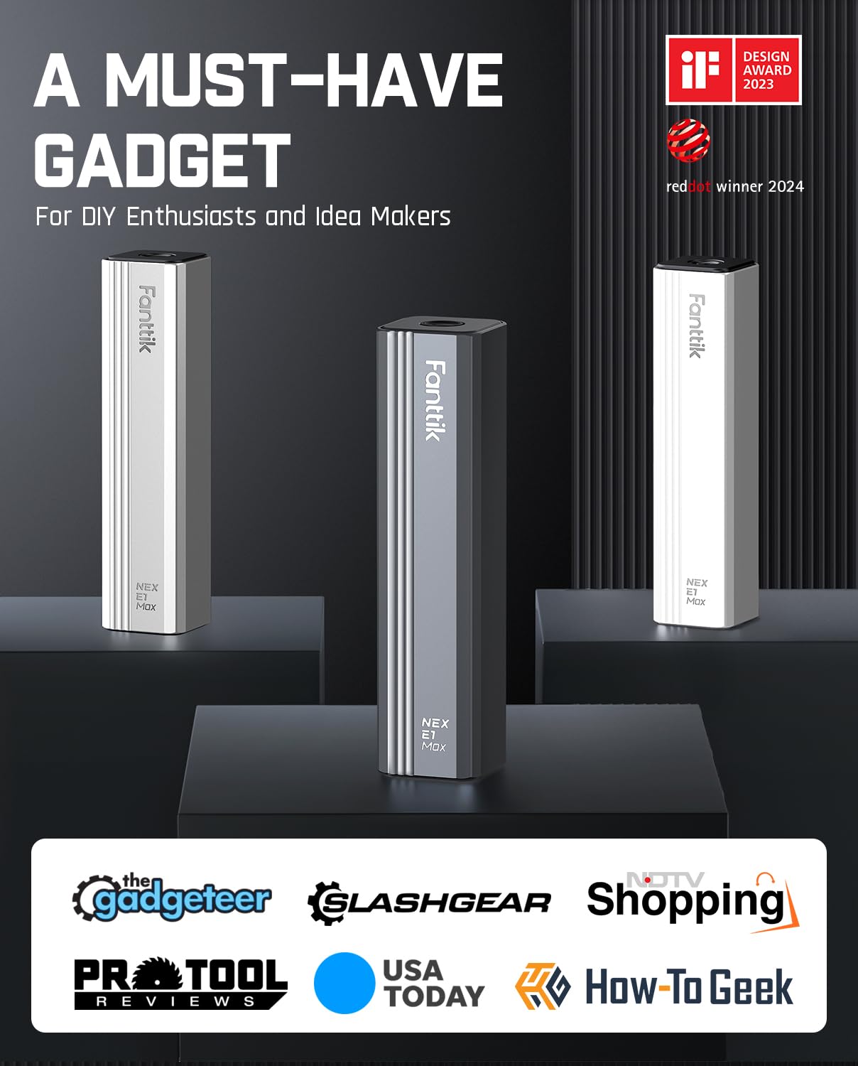 Fanttik E1 Max 3.7V Electric Screwdriver, Mini Precision Screwdriver Set, 50 Magnetic Bits, Magnetic Storage, 5/32‘’Hex, Repair Tool Kit for Electronics Phone Camera Laptop Watch (Grey)