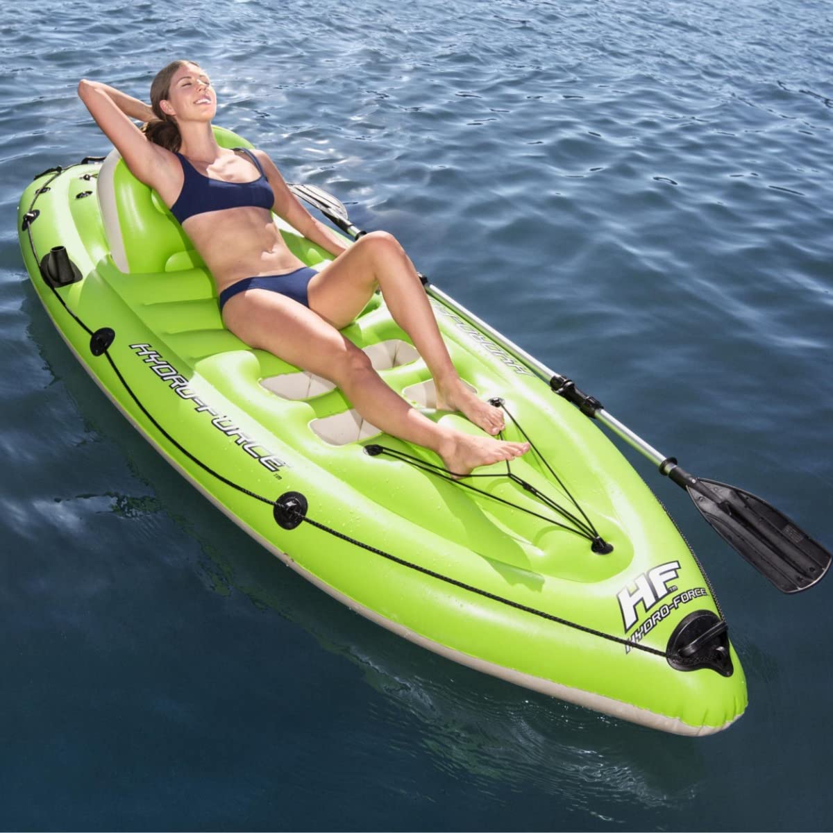 Bestway Hydro-Force Inflatable Kayak | Koracle Inflatable Boat Complete Set For Fishing With Hand Pump, Paddle and Storage Bag, 1 Person Capacity Multiple Styles