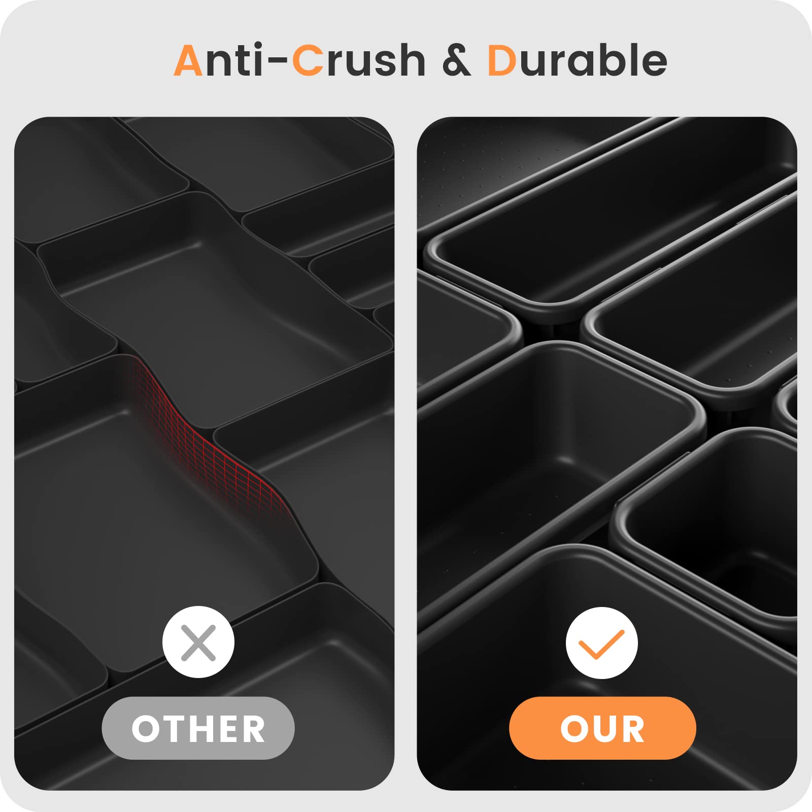 A-LUGEI【𝟲𝟵𝗣𝗰𝘀】【𝟱 𝗦𝗶𝘇𝗲】 Tool Box Organiser Tray Divider Set, 【Black】 Desk Drawer Organiser, Garage Organisation and Storage Toolbox Accessories Rolling Tool Chest Cart Cabinet Workbench