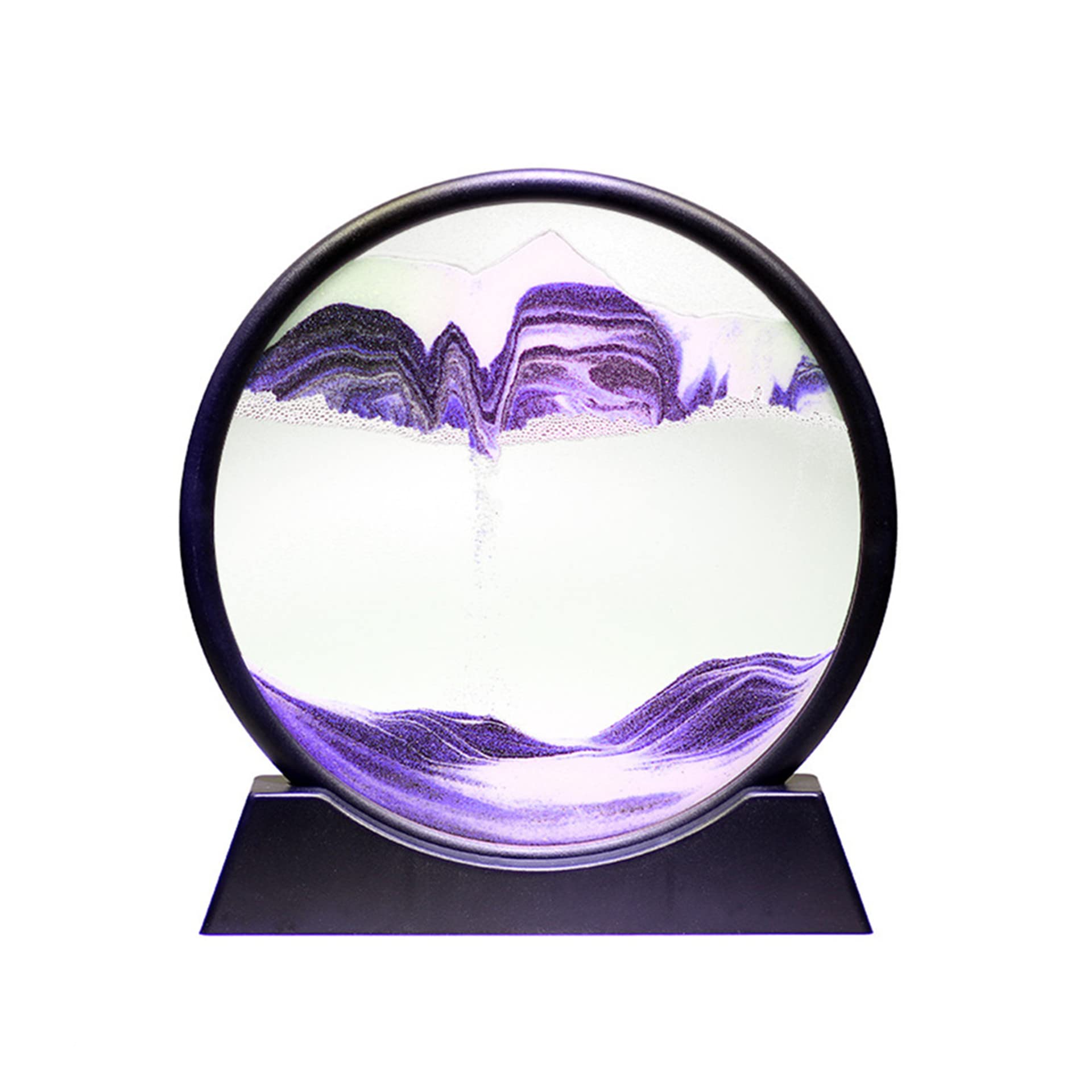 Arthink Moving Sand Art Picture,Liquid Motion 3D Sea Sandscape in Motion Display, Flowing Sand Frame Desktop Art Bookshelves Home Office Decoration(12 inch, Green)