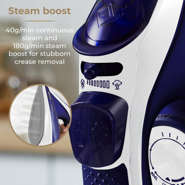 Tower T22008 CeraGlide Cordless Steam Iron with Ceramic Soleplate and Variable Steam Function, 2400 W, Purple