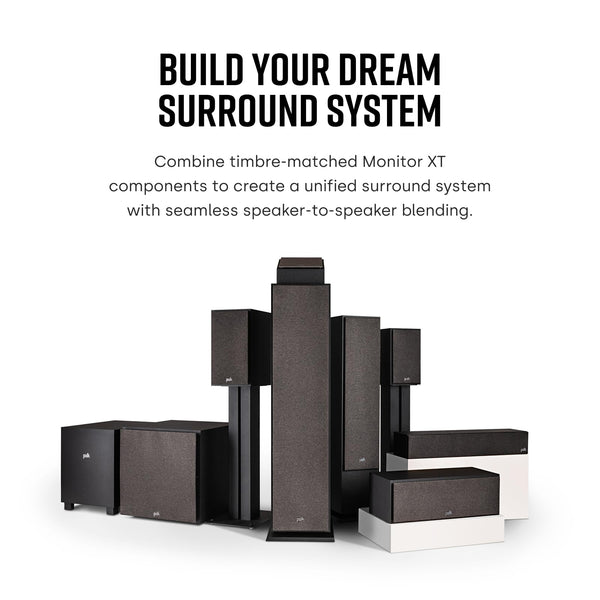 Polk Audio Polk Monitor MXT60 Compact Tower Speaker, HiFi and Home Cinema Speaker, Hi-Res Certified, Dolby Atmos and DTS:X Compatible (1 piece)