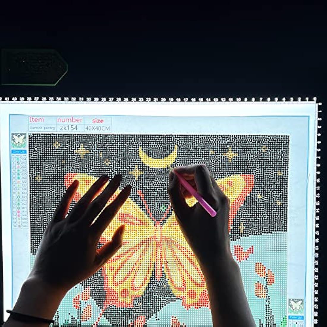 HSK A3 Artist tracing Light Box Copy Table, 12V1A Adapter Power Dimmerable 6000 Lux Lock Button Artcraft Light Pad for Tatto Drawing, Sketching, Animation,Diamond Painting