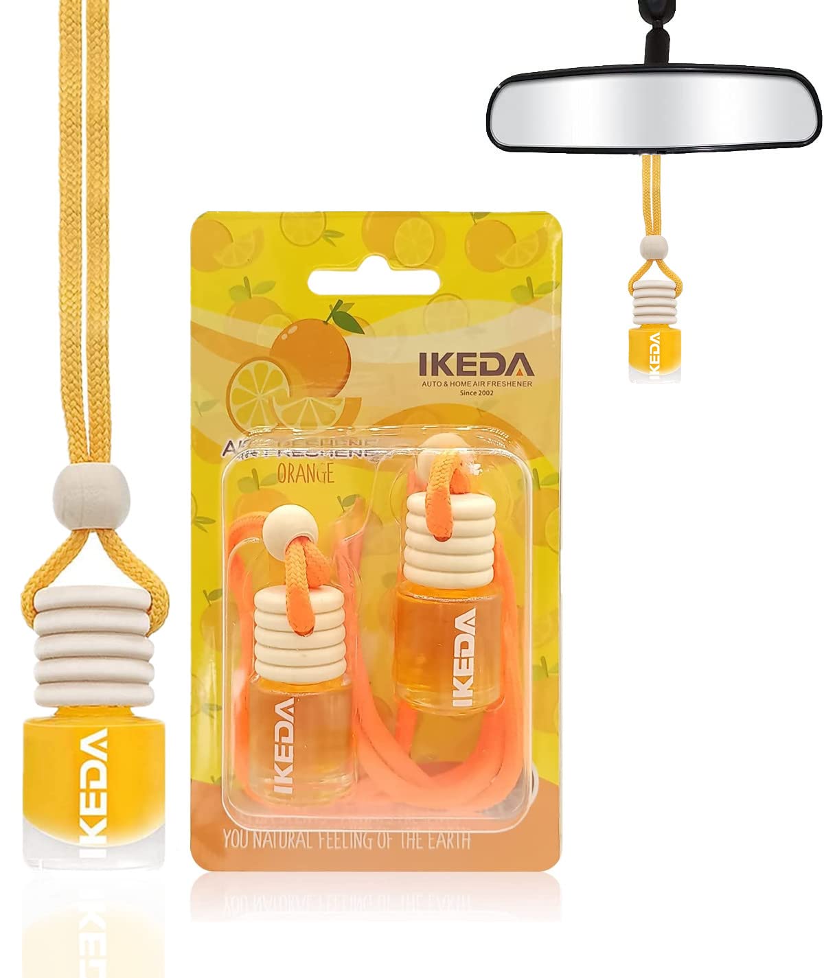 Ikeda scents Ikeda Car Air Fresheners | Automotive Hanging Pendant | Auto Perfume Diffuser with Real Oil | Strong and Long Last Fragrance | Fresh Smell Cover Odours | Car Accessories for Men Women