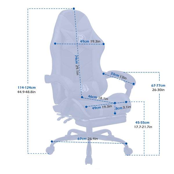 Play haha.Ergonomic reclining seat with footrest adjustable headrest and lumbar cushion high back support padded armrests PU leather finish for gaming home or office use