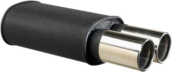 AutoStyle Steel Universal sport exhaust - 2x90mm Round - 63,5mm connection