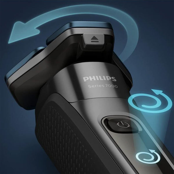 Philips Shaver Series 7000 - Wet & Dry Mens Electric Shaver with SkinIQ Technology, Pop-up Trimmer, Charging Stand, Travel Case, 1 x Quick Clean Pod and 4 x Quick Clean Cartridges (Model S7885/63)