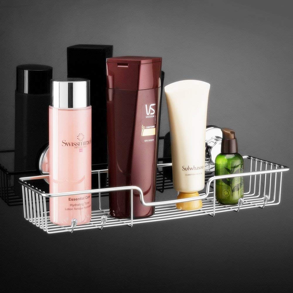 iPEGTOP Shower Caddy Basket Shelf & Soap Dish Holder for Bathroom Shampoo Conditioner Kitchen Storage Organizer SUS304 Stainless Steel, No Drilling