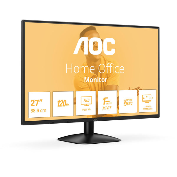 AOC 27B3CA2 - 27 Inch FHD Monitor, 100Hz, IPS, Speakers, USB-C Connectivity, FlickerFree, Adaptive Sync, LowBlue (1920 x 1080, 250 cd/m2, HDMI 1.4 / USB-C 65W Power delivery)