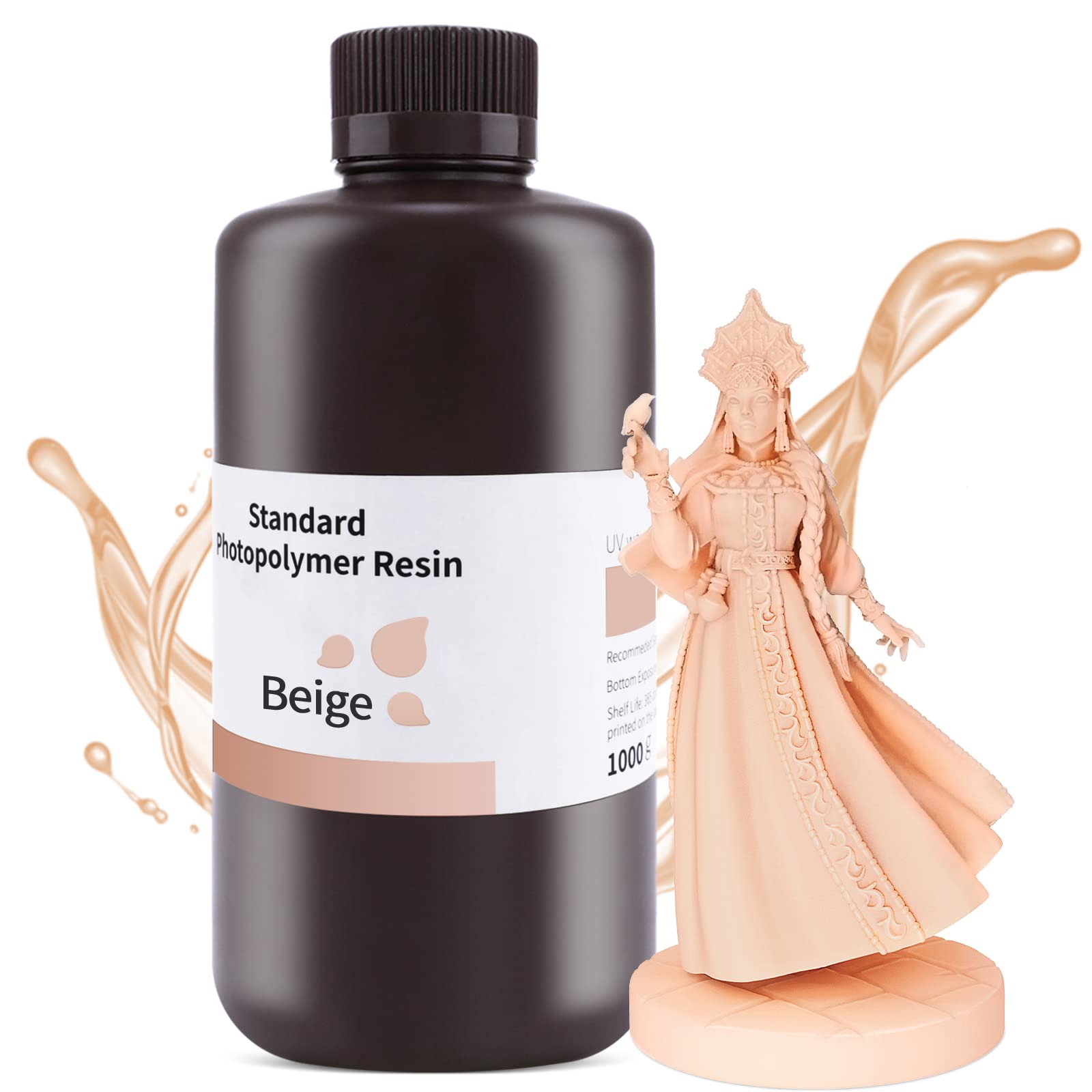 ELEGOO 8K 3D Printer Resin, Standard Photopolymer Resin 405nm UV-Curing Resin, Best for 8K/9K/12K/14K/16K LCD 3D Printer Space Grey 1000G