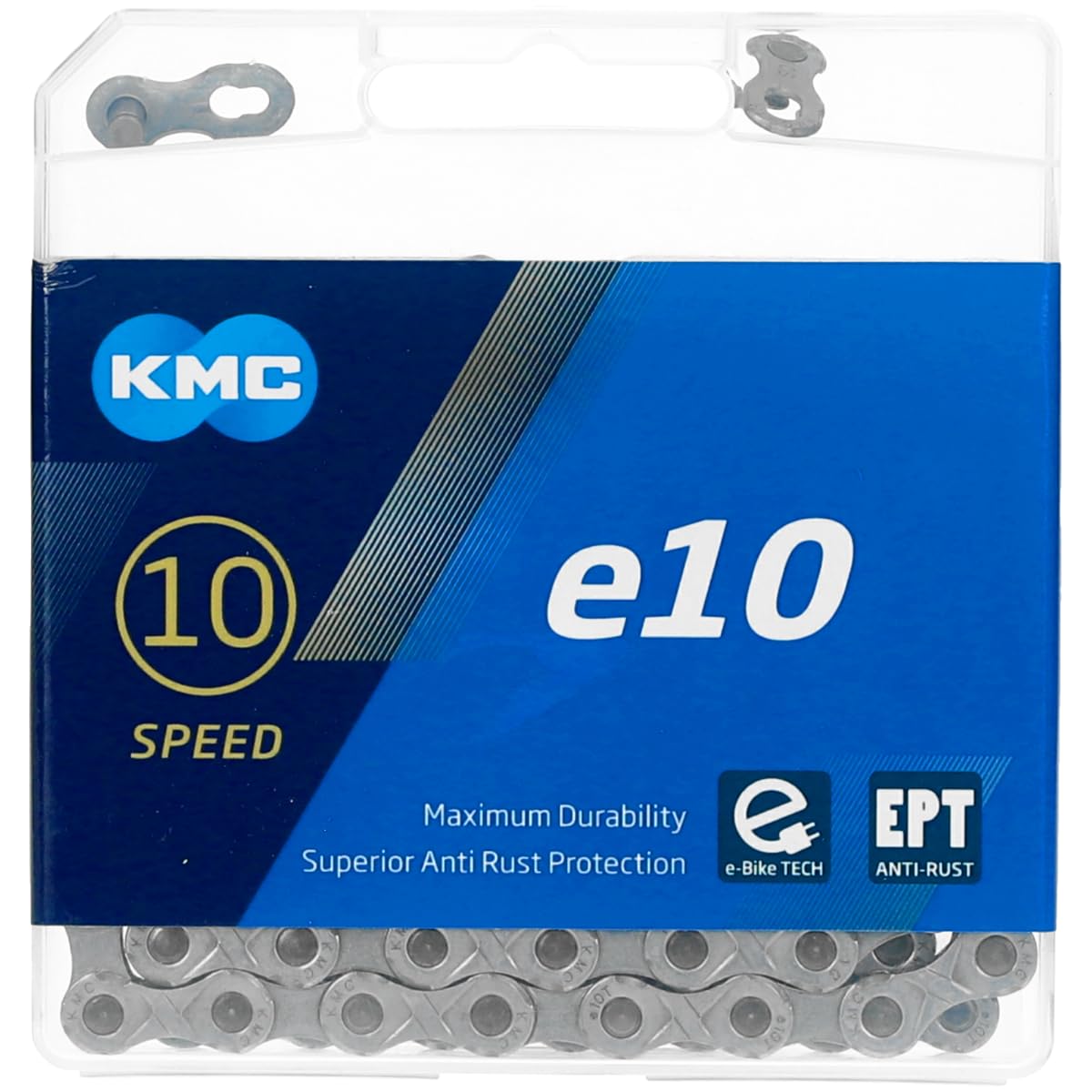 KMC E10 EPT 10 Speed Anti-Rust e-Bike Chain, Silver, 136 Link