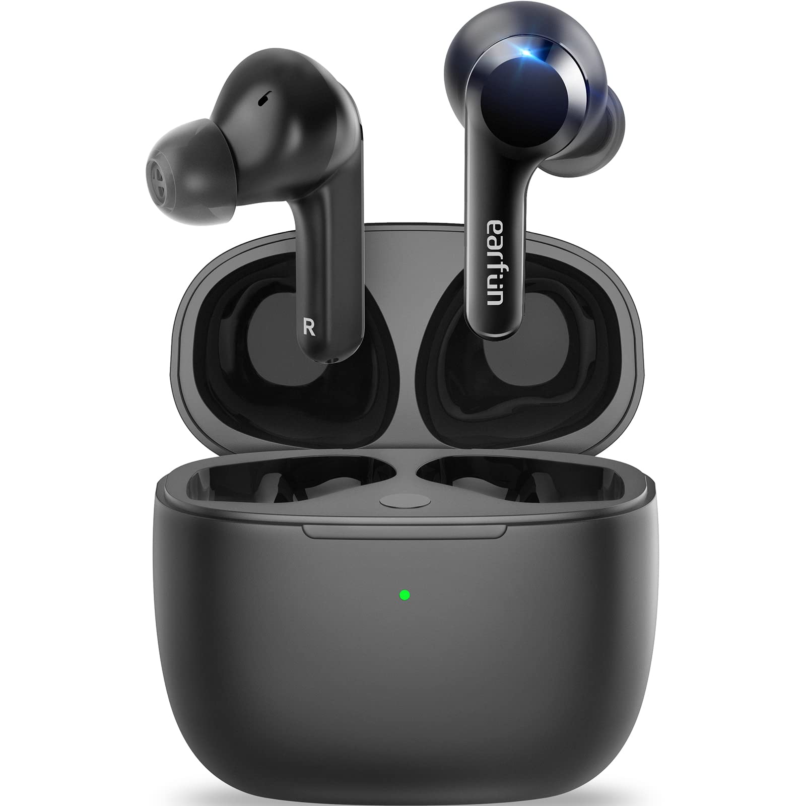 EarFun Wireless Earbuds, [What Hi-Fi Awards] Air Bluetooth In-Ear Headphones with 4 Mics ENC, Sweatshield™ IPX7 Waterproof, Clear Sound, Deep Bass, Wireless Charge, Game Mode, App Customize EQ, 35H