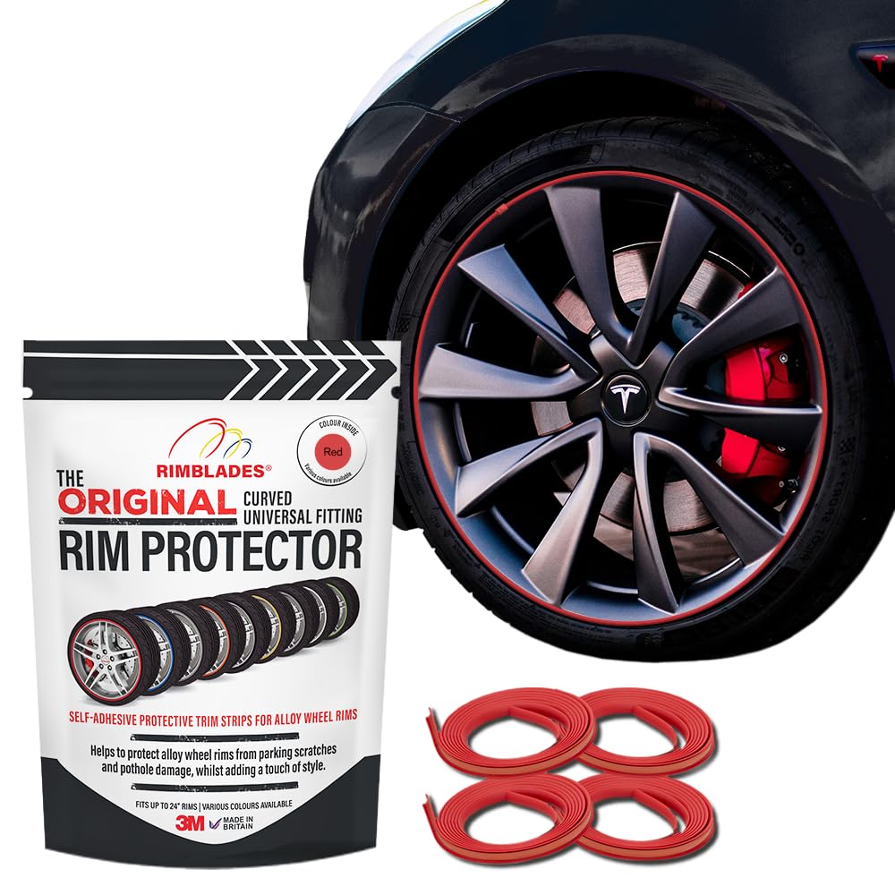 Rimblades Original Black Alloy Wheel Protectors - DIY | 9 Colours Available | Universal Fit for All Wheels | Durable Rim Guards | Car Wheel Scratch Protection | Rim Protection