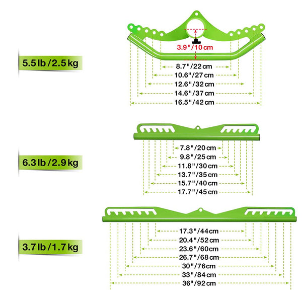 LAT Pull down Bar Accessories Straight Handle spacing Adjustable, Cable Machine Attachment for Pulley System, Home Gym, Fitness Body Training and