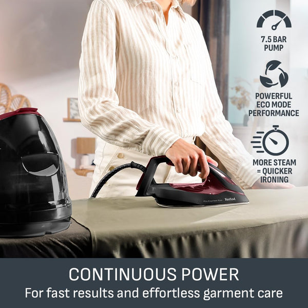 Tefal ProExpress Protect Steam Generator Iron, 7.5-Bar High Pressure, 560g/min Steam Boost, 135g/min Steam Output, No-Setting Technology, Anti-Drip Protection, 1.8 Litre, Blue & White,GV9224