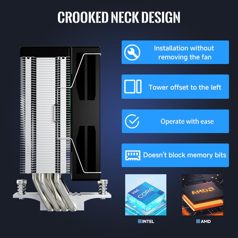 TZMRIT KF420 DGT ARGB CPU Cooler with temperature display, for Intel LGA 1700/1200/115X/1851/1366/2011, for AMD AM4/AM5 (BK)