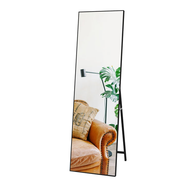 Hoikwo Standing Mirror 55.12x16.15 inches,Full Length Mirrors 140x41cm with Black Frame for Bedroom, Living Room or Bathroom