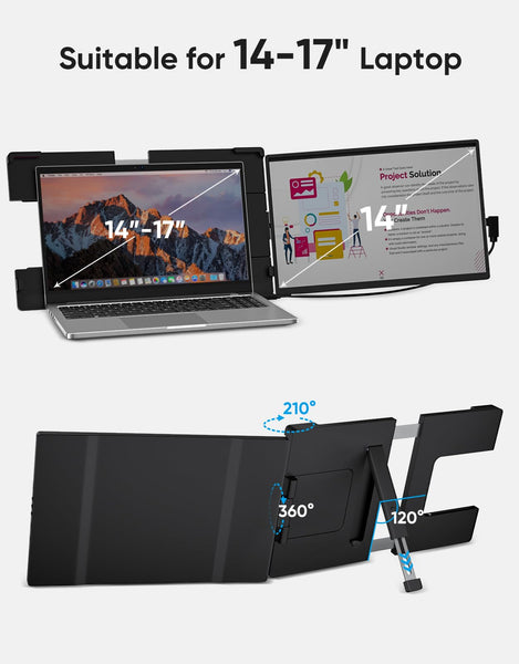 Dopesplay Laptop Screen Extender Monitor,15.6" FHD 1080P IPS External Portable Monitor for Laptop,Plug & Play Dual Screen Monitor for 13.3"-17" Laptops,Compatible with Mac,Wins,Chrome,Android,Dex