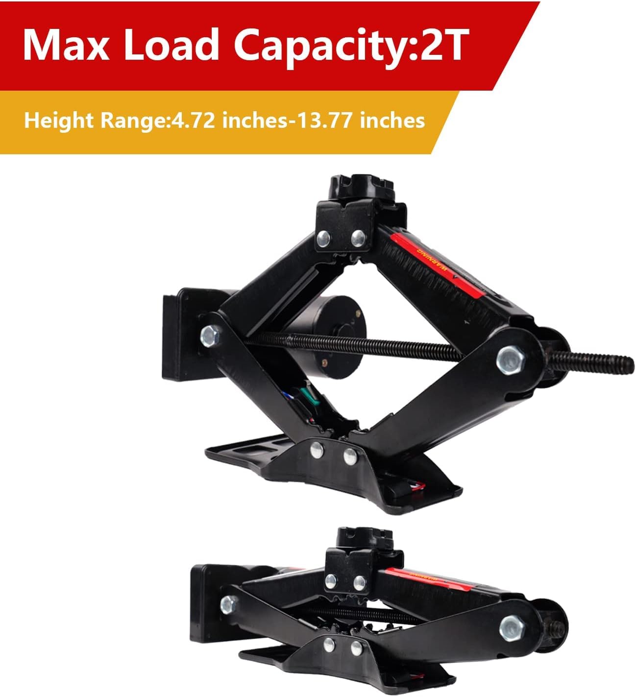 ROGTZ Electric Car Jack Vehicle Scissor Lift Jack Kit 2 Ton with Tool Case Quick Floor Jack Stand Tire Change Repair Set