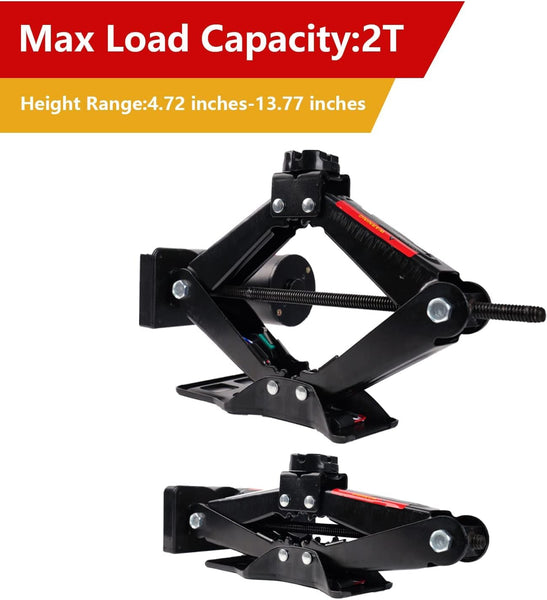 ROGTZ Electric Car Jack Vehicle Scissor Lift Jack Kit 2 Ton with Tool Case Quick Floor Jack Stand Tire Change Repair Set