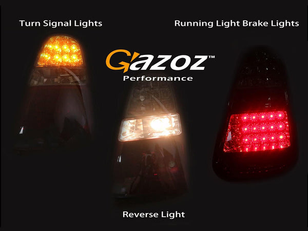 GAZOZ PERFORMANCE LED Tail Lights Rear Lamps W reverse compatible with 04-08 Cooper R50 R52 R53 - Smoked