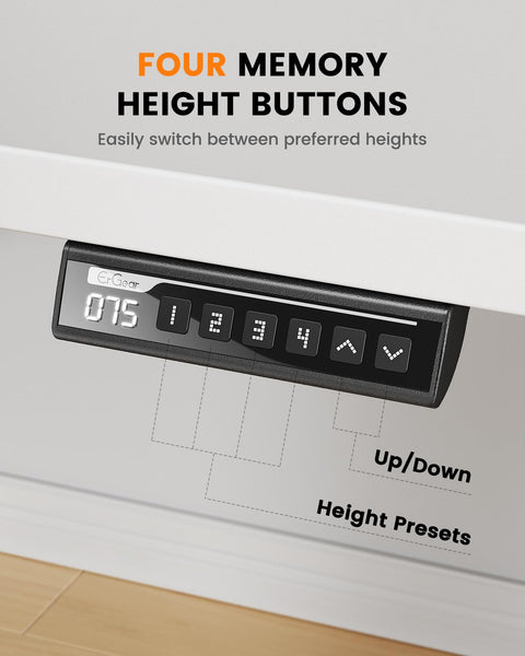 ErGear Electric Standing Desk-160 x 80 cm-100kg Load Capacity Height Adjustable Desk with Advanced Brushless Motor, Quiet Operation, Sturdy Metal Frame,Four-part Tabletop