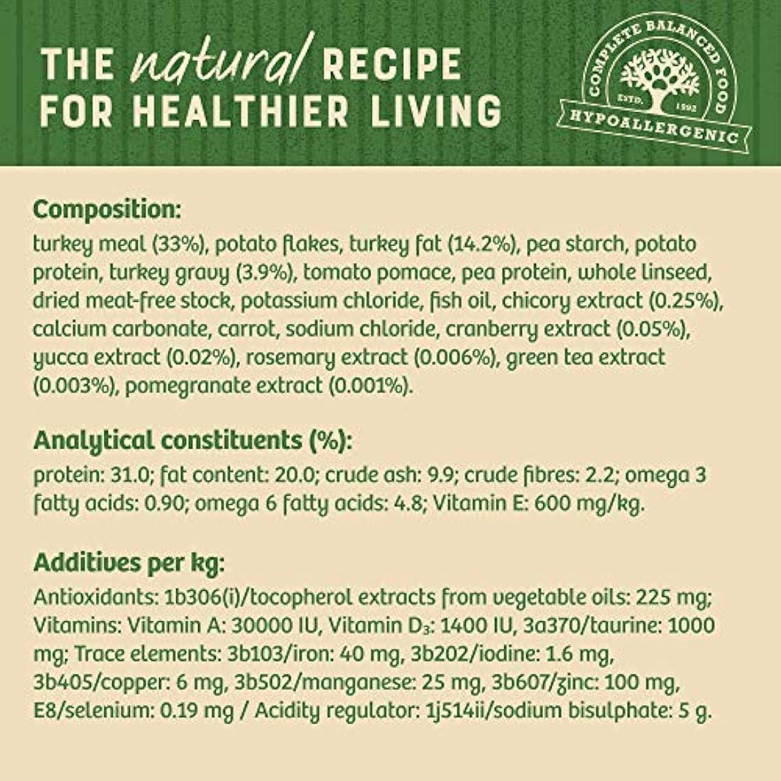 James Wellbeloved Adult Grain-Free Turkey 4 kg Bag, Hypoallergenic Dry Cat Food