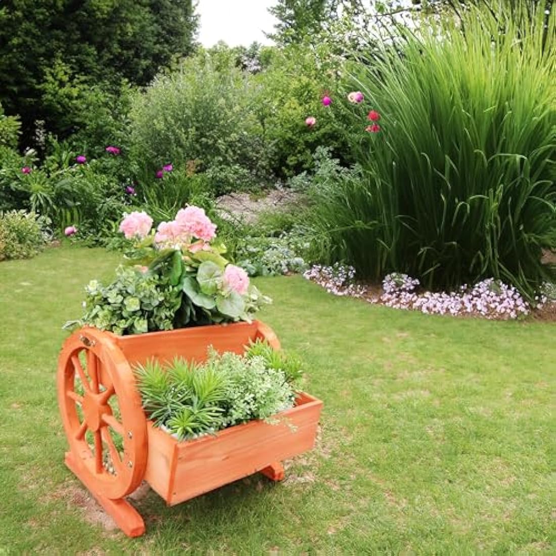 Habau Flower Box with Wagon Wheels
