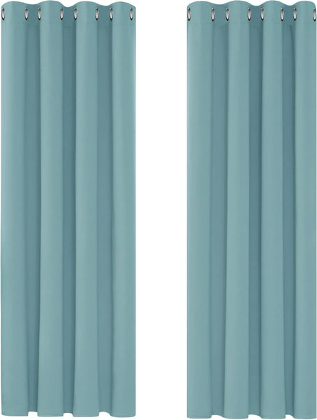 Deconovo Blackout Curtains Eyelet Super Soft Thermal Insulated Ring Top Blackout Curtains for Nursery 46 x 54 Drop Inch Dark Grey 2 Panels