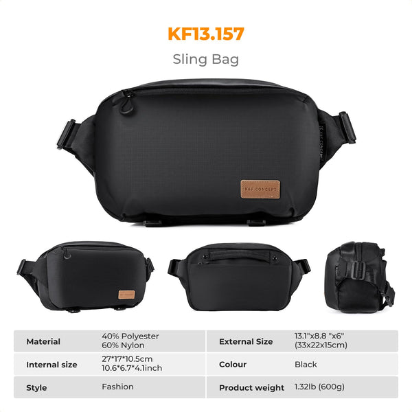 K&F Concept Camera Sling Bag, Camera Bag for DSLR and Lenses, Single Shoulder Camera Case Crossbody Bag with Tripod Holder for SLR Canon Sony Nikon Drone