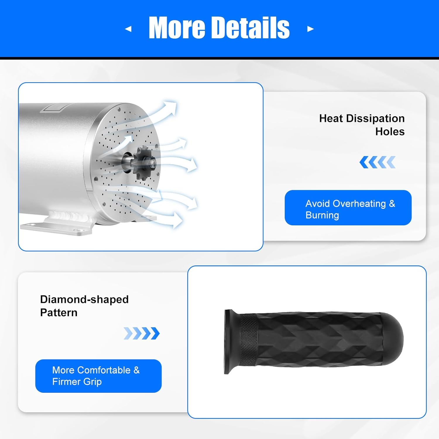 Brushless Motor Kit 72V 3000W, TkkMivcOC High Speed Electric Go Kart Motor Kit with 3 Speed Gears, for DIY Part Scooters Bike Electric Motorcycles, Rated Speed 4900rpm
