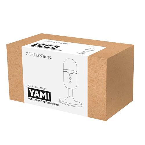 Trust Gaming GXT 236 Yami USB Condenser Streaming Microphone for Podcast, Twitch, Discord, ASMR, Youtube, Playstation 5, Gaming Mic with Cardioid Recording Pattern, Mute Button, RGB Light - Black