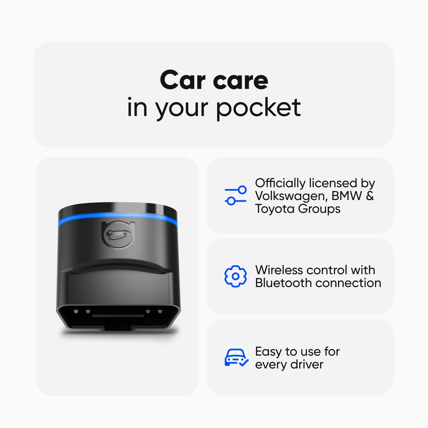 OBDeleven OBD2 Diagnostic Scan Tool, Bluetooth Scanner, Professional code reader for Audi Cupra Seat Skoda Volkswagen BMW Mini