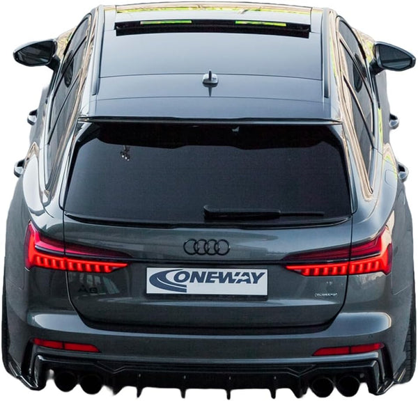 Oneway Rear Diffuser compatible with Audi A6 S-Line/S6 C8 (Sedan/Avant) 2018- - Gloss black