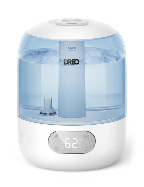 Dreo Humidifier for Bedroom with Sensor, 26dB Quiet Cool Mist Ultrasonic Humidifiers for Home, 360 Nozzle, 30H Runtime, Ambient Light Indicator,