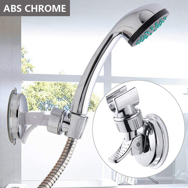 Shower Head Holder, Adjustable Removable Shower Wall Bracket, Shower Head Mount, 360° Rotation Adjustable Shower Bracket, Angle Adjustable Vacuum Suction Cup (Sliver-1)
