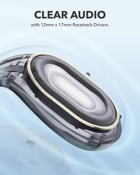 soundcore C30i by Anker, Open-Ear Earbuds, Clip-On Earphones, Lightweight Comfort, Stable Fit, Firm-Shell Design, Attachable Ear Grips, Big Drivers for Clear Audio, 30H Play, IPX4 Water-Resistant