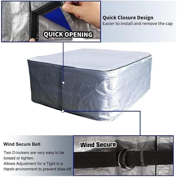 YUJHON Hot Tub Cover, Spa Cover Protector Guard Waterproof 170G Top Polyethylene Hot Tub Sun Shield