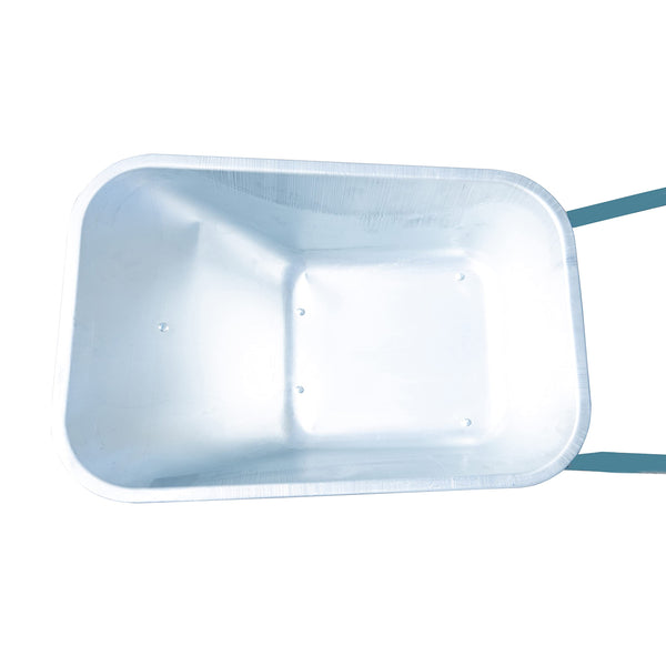 Neo Wheelbarrow Home Garden Cart Galvanised with Pneumatic Tyre (65L), Silver