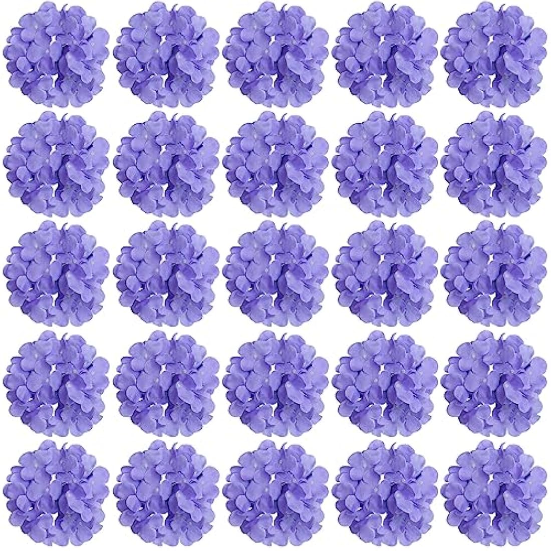 FagusHome 30 Pcs Silk Hydrangea Heads Artificial Flowers Heads and Stems Fake Hydrangea Flowers for Home Wedding Decor (Light Purple)