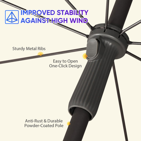 Sekey 2m Garden Parasol with Umbrella Cover - Adjustable and Portable Patio Umbrella for Beach, Garden, Pool, and Patio - UPF 50+ Sun Protection