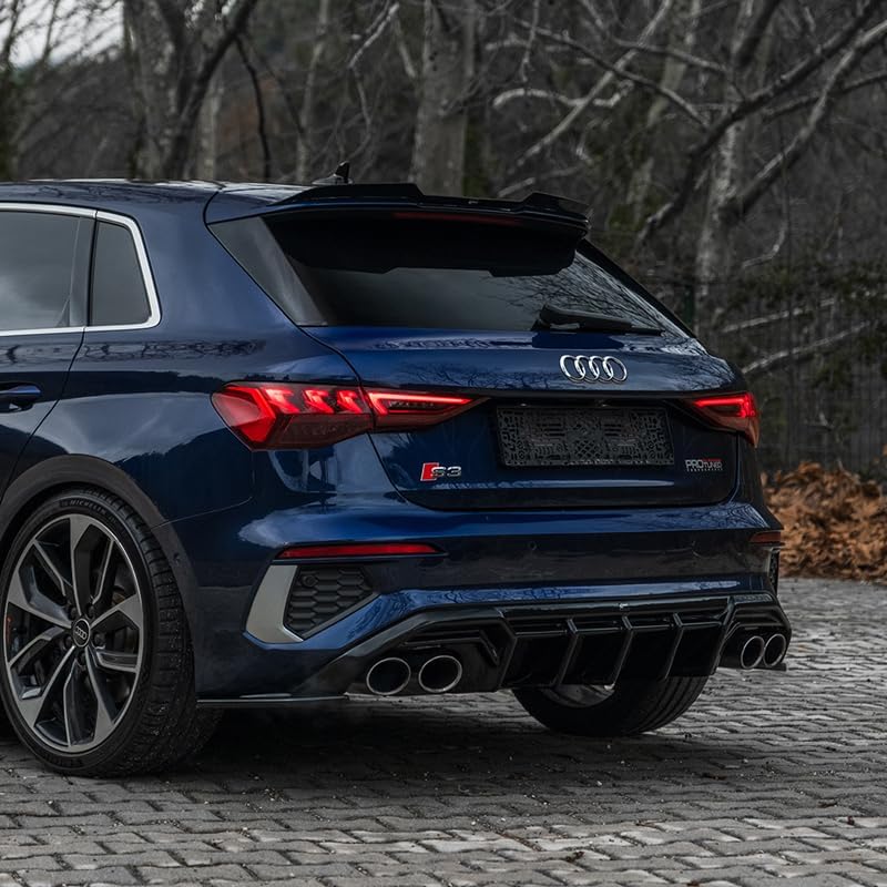 Oneway Roof Spoiler compatible with Audi A3/S3/RS3 (8Y) Sportback 2020-2024 - Gloss black