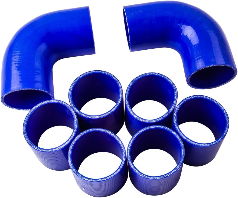 maXpeedingrods 550x180x65mm Universal Intercooler Aluminum Turbo Cooler + 2.5" 64mm Sleeve Compatible Intercooler Turbocharger Pipe Hose Kit