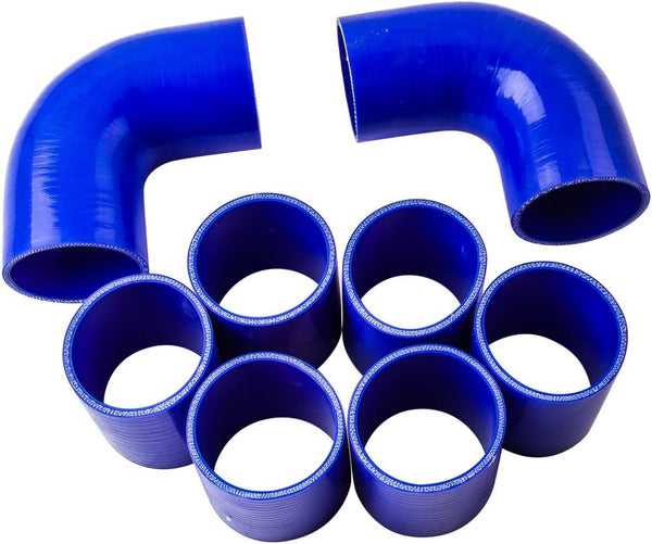 maXpeedingrods 550x180x65mm Universal Intercooler Aluminum Turbo Cooler + 2.5" 64mm Sleeve Compatible Intercooler Turbocharger Pipe Hose Kit