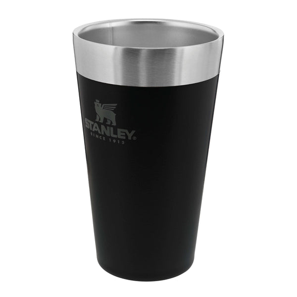 Stanley Adventure Stacking Beer Pint 0.47L - Travel Mug Keeps Drinks Cold For 4 Hours - Stainless Steel Thermal Cup - Stacks Infinitely - Double Wall Vacuum Insulation - Dishwasher Safe - Matte Black
